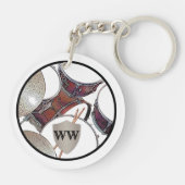 Drummer Monogram Snare Drum Kit Drumsticks Music K Schlüsselanhänger (Rückseite)