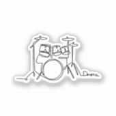 Drummer Music Design One-Line Drums Aufkleber (Vorderseite)