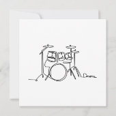 Drummer Music Design One-Line Drums Dankeskarte (Rückseite)