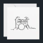 Drummer Music Design One-Line Drums Dankeskarte<br><div class="desc">Drummer Music Design One-Line Drums</div>