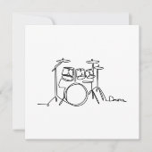 Drummer Music Design One-Line Drums Einladung (Vorderseite)
