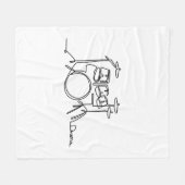 Drummer Music Design One-Line Drums Fleecedecke (Vorderseite (Horizontal))