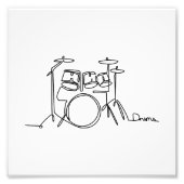 Drummer Music Design One-Line Drums Fotodruck (Vorne)