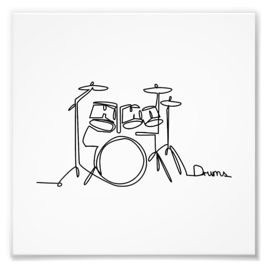 Drummer Music Design One-Line Drums Fotodruck (Vorne)