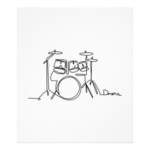 Drummer Music Design One-Line Drums Fotodruck