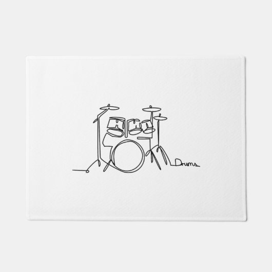 Drummer Music Design One-Line Drums Fußmatte (Vorderseite)