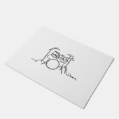 Drummer Music Design One-Line Drums Fußmatte (Schrägansicht)