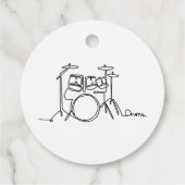 Drummer Music Design One-Line Drums Geschenkanhänger (Rückseite)