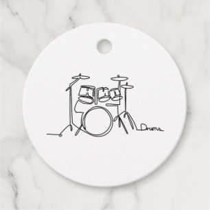 Drummer Music Design One-Line Drums Geschenkanhänger