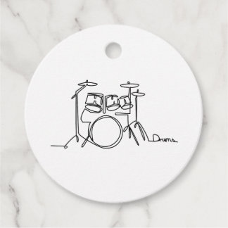Drummer Music Design One-Line Drums Geschenkanhänger