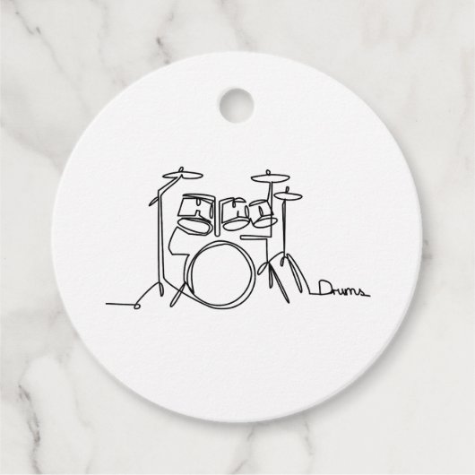 Drummer Music Design One-Line Drums Geschenkanhänger (Vorderseite)