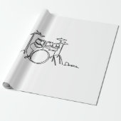 Drummer Music Design One-Line Drums Geschenkpapier (Ungerollt)