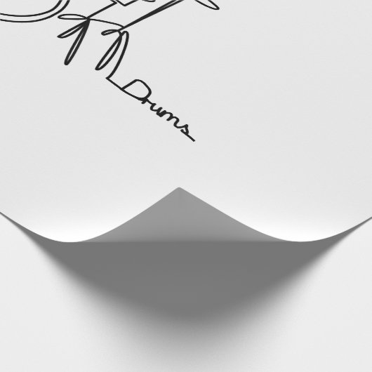 Drummer Music Design One-Line Drums Geschenkpapier (Ecke)