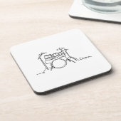 Drummer Music Design One-Line Drums Getränkeuntersetzer (Linke Seite)
