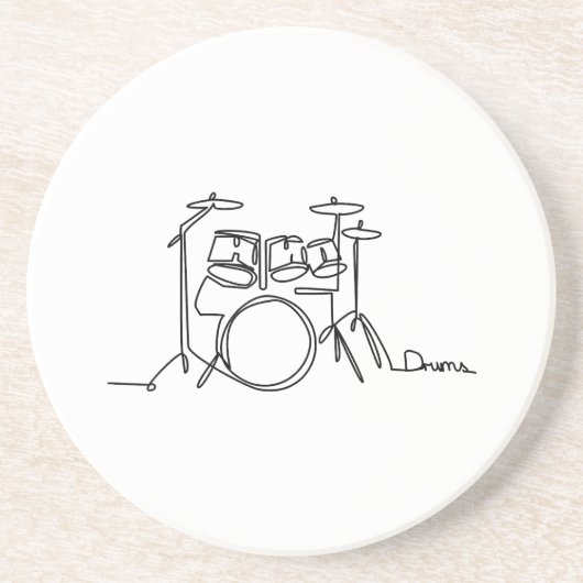 Drummer Music Design One-Line Drums Getränkeuntersetzer (Vorne)