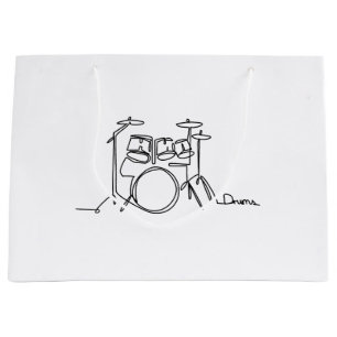 Drummer Music Design One-Line Drums Große Geschenktüte
