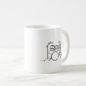 Drummer Music Design One-Line Drums Kaffeetasse (VorderseiteRechts)