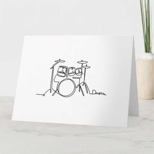 Drummer Music Design One-Line Drums Karte (Vorderseite)