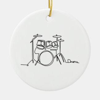 Drummer Music Design One-Line Drums Keramik Ornament