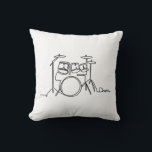 Drummer Music Design One-Line Drums Kissen<br><div class="desc">Drummer Music Design One-Line Drums</div>