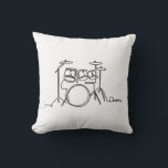 Drummer Music Design One-Line Drums Kissen<br><div class="desc">Drummer Music Design One-Line Drums</div>