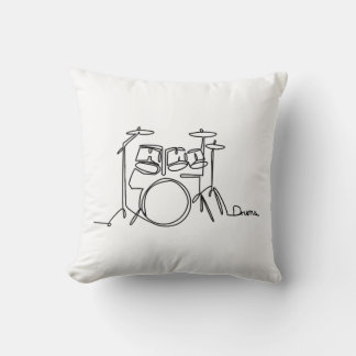 Drummer Music Design One-Line Drums Kissen