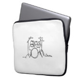 Drummer Music Design One-Line Drums Laptopschutzhülle (Vorderseite Links)