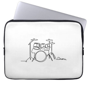 Drummer Music Design One-Line Drums Laptopschutzhülle