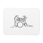 Drummer Music Design One-Line Drums Magnet (Horizontal)