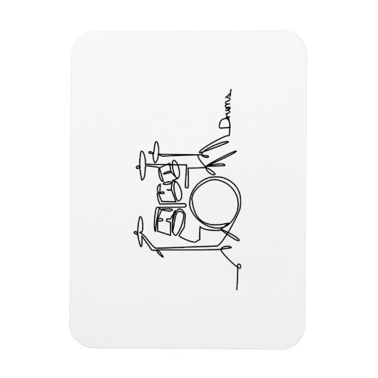 Drummer Music Design One-Line Drums Magnet (Vertikal)