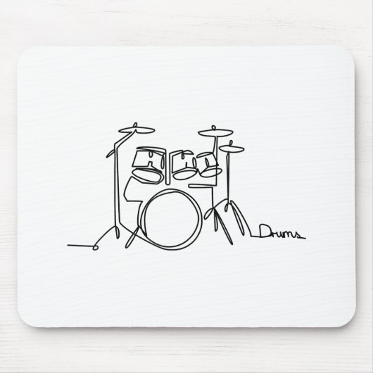 Drummer Music Design One-Line Drums Mousepad (Vorne)