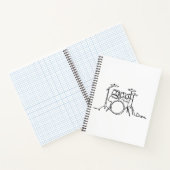 Drummer Music Design One-Line Drums Notizblock (Innenseite)