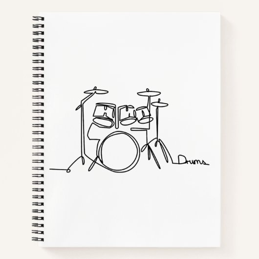 Drummer Music Design One-Line Drums Notizblock (Vorderseite)