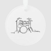 Drummer Music Design One-Line Drums Ornament (Rückseite)