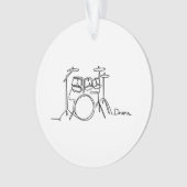 Drummer Music Design One-Line Drums Ornament (Vorderseite)