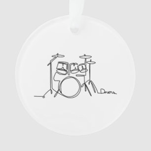Drummer Music Design One-Line Drums Ornament