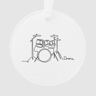 Drummer Music Design One-Line Drums Ornament