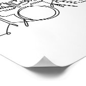 Drummer Music Design One-Line Drums Poster (Ecke)