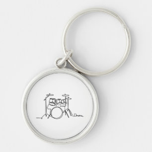 Drummer Music Design One-Line Drums Schlüsselanhänger
