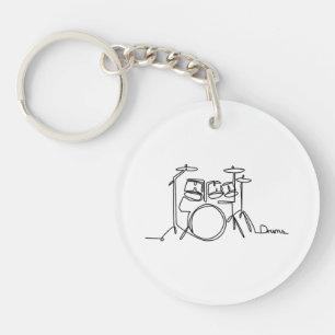 Drummer Music Design One-Line Drums Schlüsselanhänger