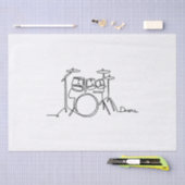 Drummer Music Design One-Line Drums Seidenpapier (Handwerk)