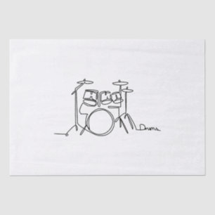 Drummer Music Design One-Line Drums Seidenpapier