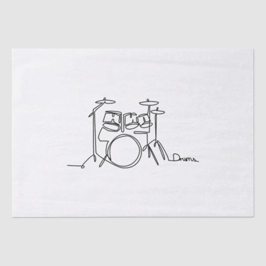 Drummer Music Design One-Line Drums Seidenpapier (Vorderseite)