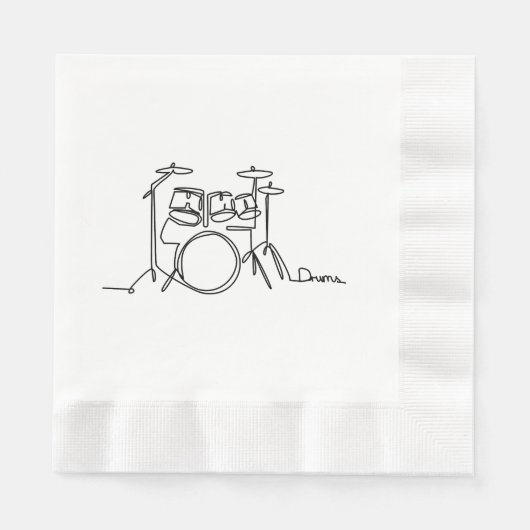 Drummer Music Design One-Line Drums Serviette (Vorderseite)