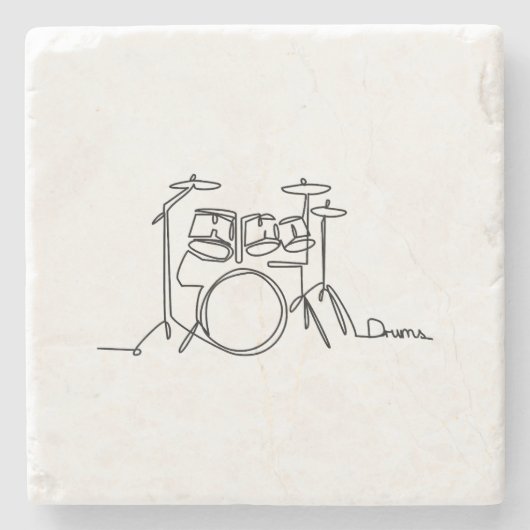 Drummer Music Design One-Line Drums Steinuntersetzer (Vorderseite)