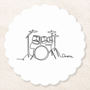 Drummer Music Design One-Line Drums Untersetzer