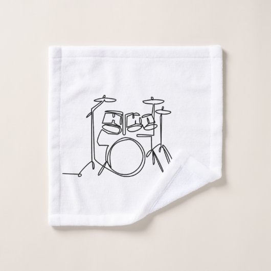 Drummer Music Design One-Line Drums Waschlappen (Waschlappen)