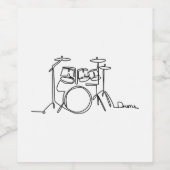 Drummer Music Design One-Line Drums Weinetikett (Einzelnes Label)