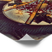 Drummer Musician Bloody Drum Kit Rock'n'Roll druck Poster (Ecke)