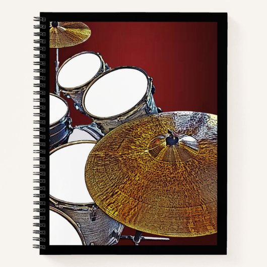 Drummer Musician Drum Kit Rock & Roll Drumming Notizblock (Vorderseite)